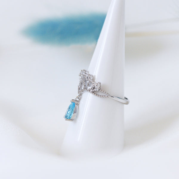 Topaz Ring Gold Silver Engage proposal Ring November Birthstone Women lovers gift