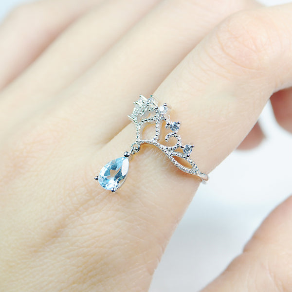 Topaz Ring Gold Silver Engage proposal Ring November Birthstone Women wear