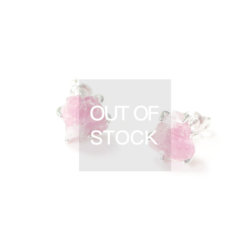 Natural Tourmaline Stud Earrings in Sterling Silver Handmade Jewelry Accessories Women