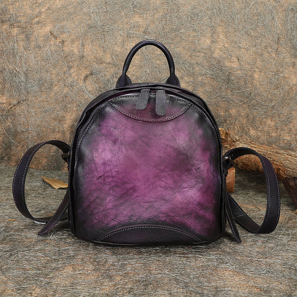Trendy Ladies Genuine Leather Backpack Purse Book Bag Purse for Women Accessories
