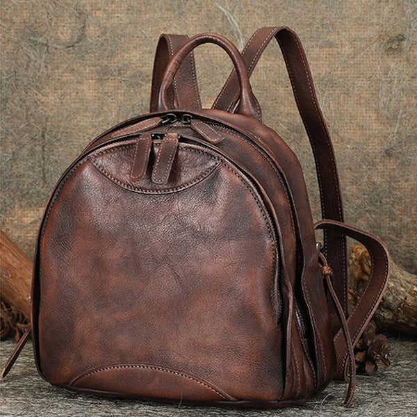 Trendy Ladies Genuine Leather Backpack Purse Book Bag Purse for Women cool