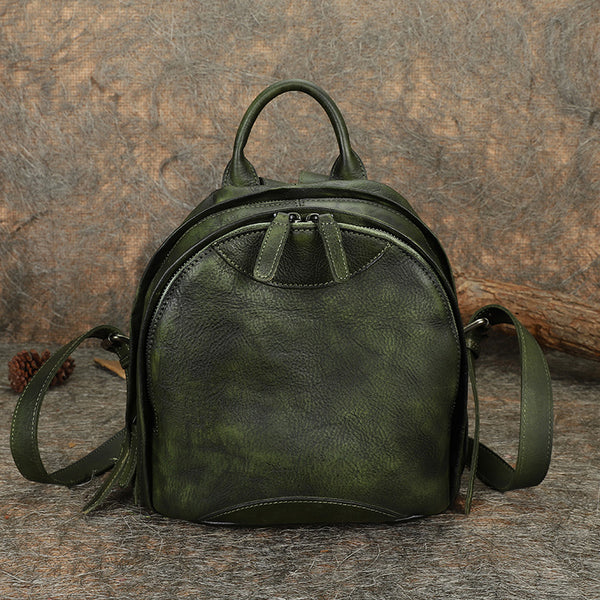 Trendy Ladies Genuine Leather Backpack Purse Book Bag Purse