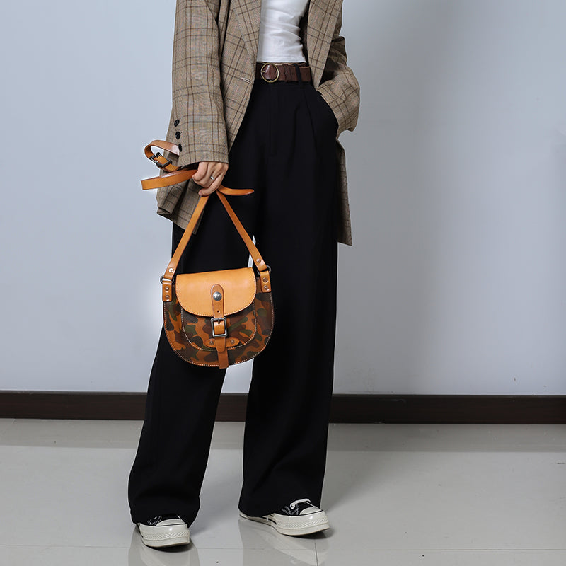 Trendy Ladies Small Leather Shoulder Bag Leather Saddle Bags For Women Accessories