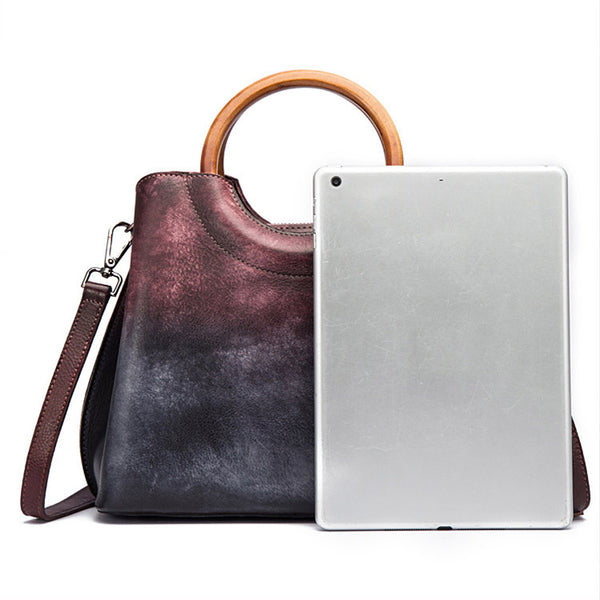 Unique Dyed Leather Womens Handbags Shoulder Bag Purses for Women Designer