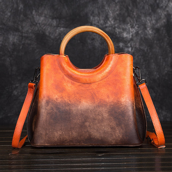 Unique Dyed Leather Womens Handbags Shoulder Bag Purses for Women cool