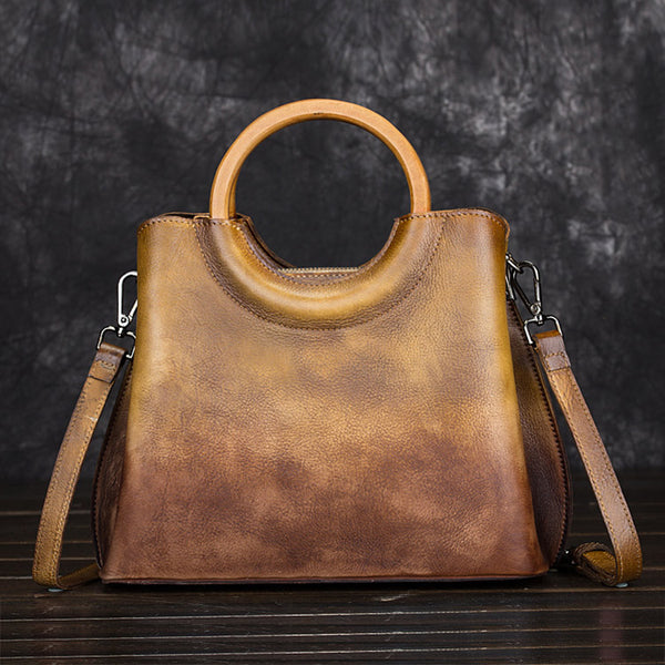 Unique Dyed Leather Womens Handbags Shoulder Bag Purses for Women cowhide