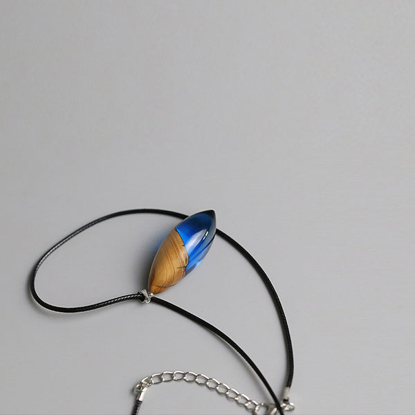 Unique Handmade Wood Resin Pendant Necklace Couple Jewelry Accessories Women Men her