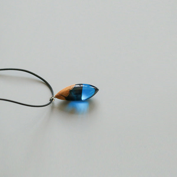 Unique Handmade Wood Resin Pendant Necklace Couple Jewelry Accessories Women Men Vintage