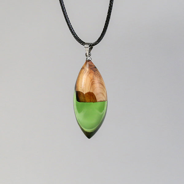 Unique Handmade Wood Resin Pendant Necklace Couple Jewelry Accessories Women Men purple