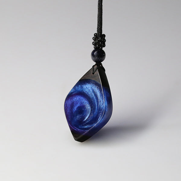 Unique Handmade Wood and Resin Pendant Necklace Jewelry Accessories Gift Women Men