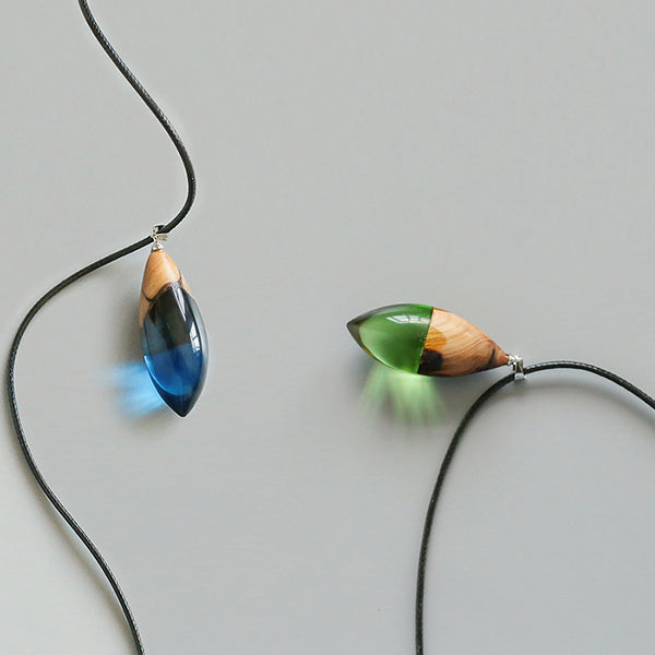 Unique Handmade Wood Resin Pendant Necklace Couple Jewelry Accessories Women Men gift