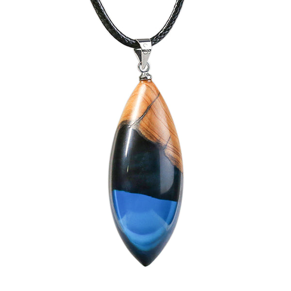Unique Handmade Wood Resin Pendant Necklace Couple Jewelry Accessories Women Men modern