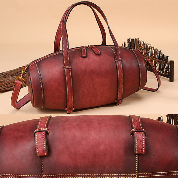 Unique Women Leather Handbags Shoulder Bag Barrel Bag Purses for Women cool