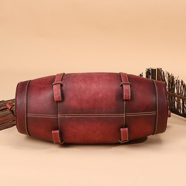 Unique Women Leather Handbags Shoulder Bag Barrel Bag Purses for Women gift