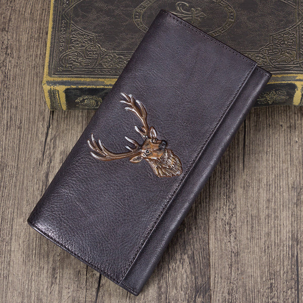 Unique Womens Genuine Leather Clutch Long Billfold Wallets for Women