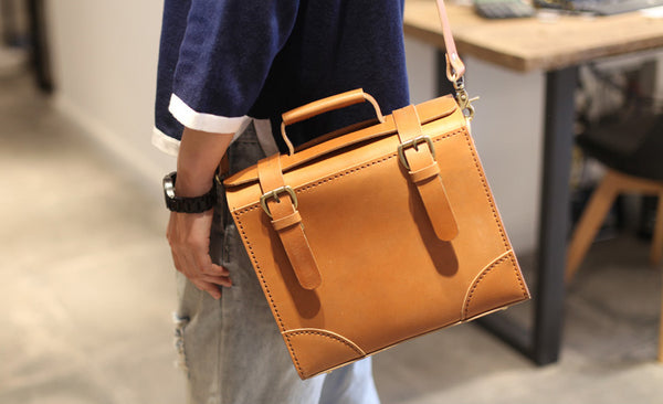 Unique Womens Leather Satchel Bag Crossbody Bags Shoulder Bag Genuine Leather