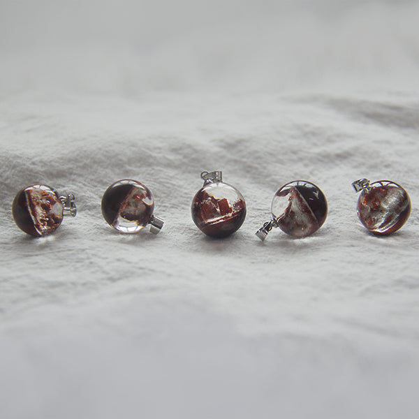 Unique Wood Resin Pendant Necklace Sterling Silver Handmade Couple Jewelry Accessories Women Men cool