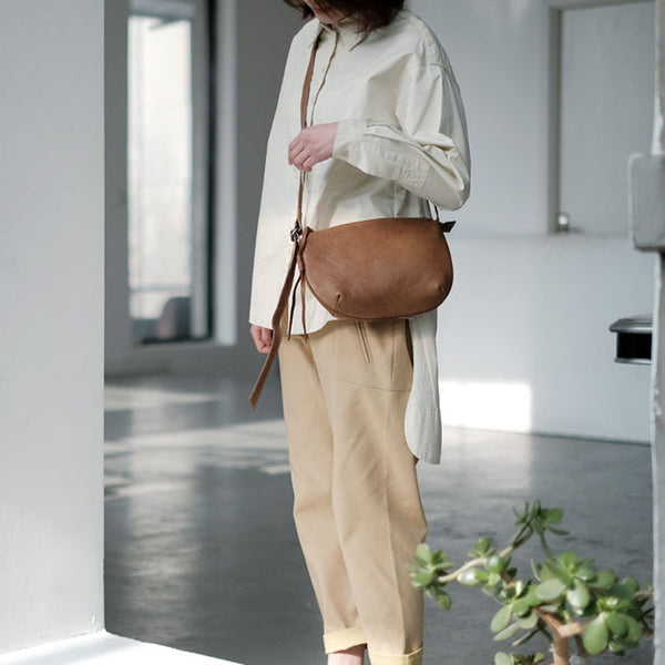 Western Leather Crossbody Bag Purse With Minimalist Fringe Side Bags for Women