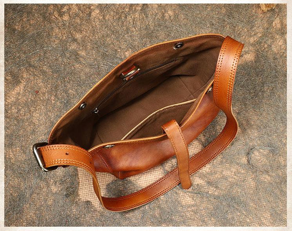 Vintage Ladies Boho Shoulder Bags Leather Crossbody Purse For Women Inside