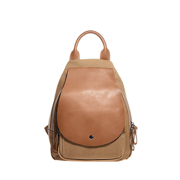 Vintage Ladies Canvas And Genuine Leather Rucksack Backpack Purse Handbags for Women Accessories