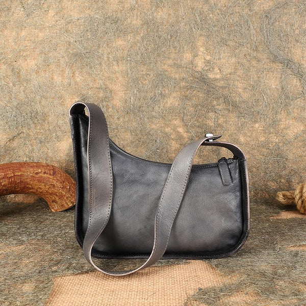 Vintage Ladies Genuine Leather Shoulder Bags Crossbody Hobo Bag For Women Beautiful Black