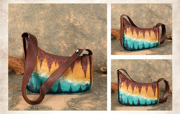 Vintage Ladies Genuine Leather Shoulder Bags Crossbody Hobo Bag For Women Beautiful Designer