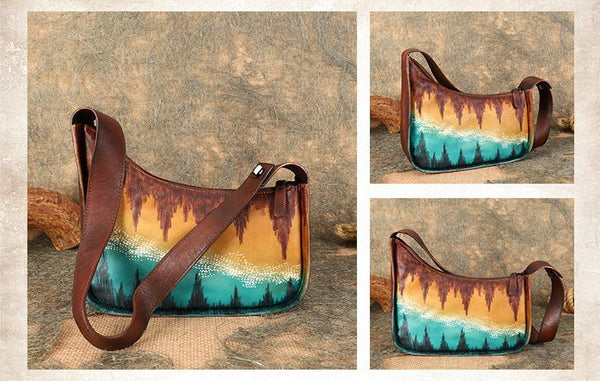 Vintage Ladies Genuine Leather Shoulder Bags Crossbody Hobo Bag For Women Beautiful Designer