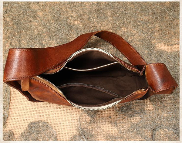 Vintage Ladies Genuine Leather Shoulder Bags Crossbody Hobo Bag For Women Beautiful Inside