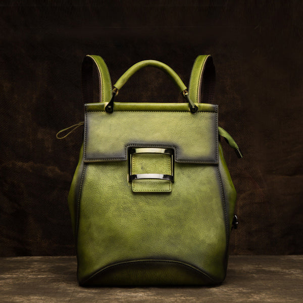 Vintage Ladies Leather Backpack Purse Rucksack Shoulder Handbags For Women Chic