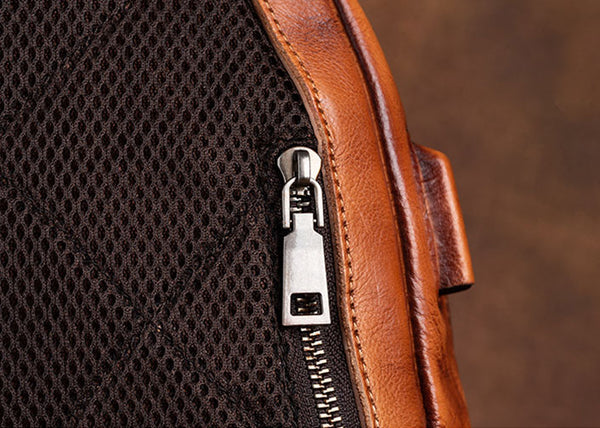 Vintage Ladies Leather Backpack Purse With Built In Universal USB Port For Women Online