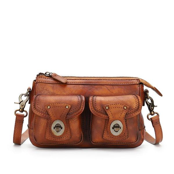 Vintage Ladies Leather Cross Shoulder Purse Women's Satchel Bag Beautiful