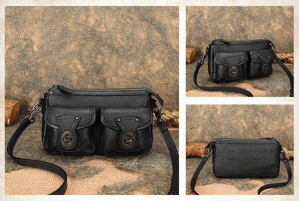 Vintage Ladies Leather Cross Shoulder Purse Women's Satchel Bag Designer