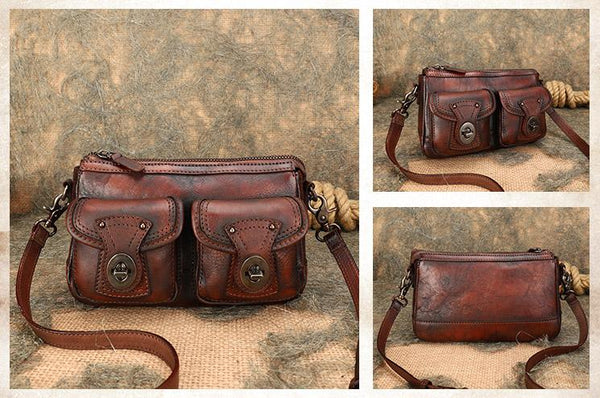 Vintage Ladies Leather Cross Shoulder Purse Women's Satchel Bag Durable
