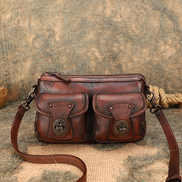Vintage Ladies Leather Cross Shoulder Purse Women's Satchel Bag Fashion