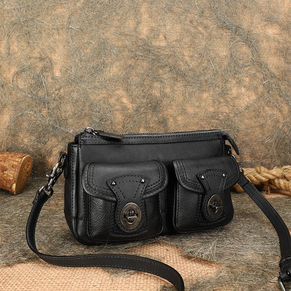 Vintage Ladies Leather Cross Shoulder Purse Women's Satchel Bag Funky