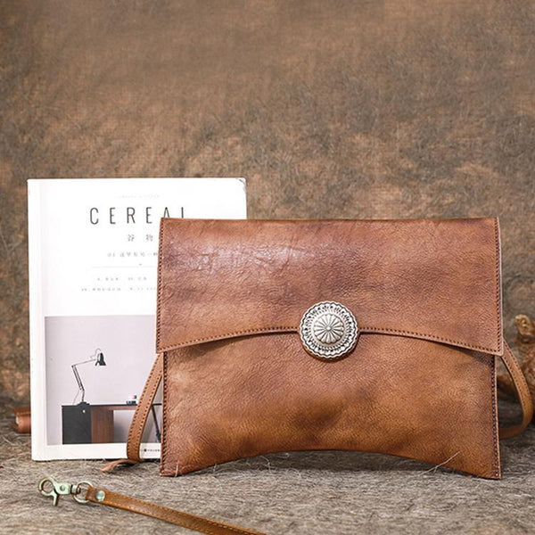 Vintage Ladies Leather Flap Shoulder Bag Women's Satchel Bag Chic