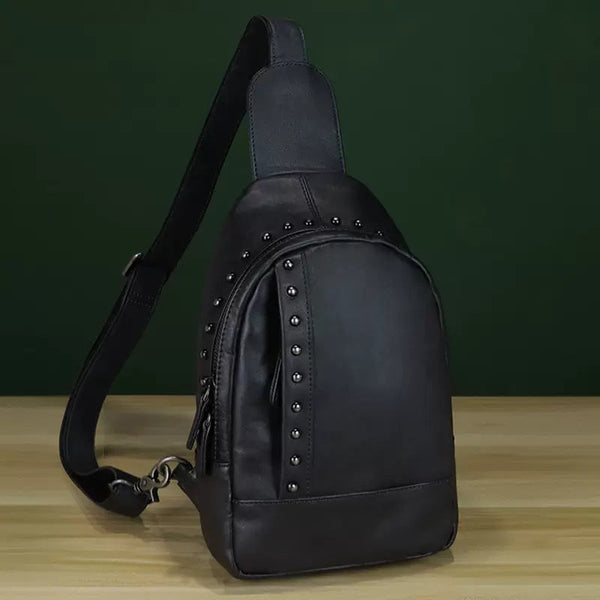 Vintage Leather Women's Sling Bag Purse Chest Bag For Women Badass