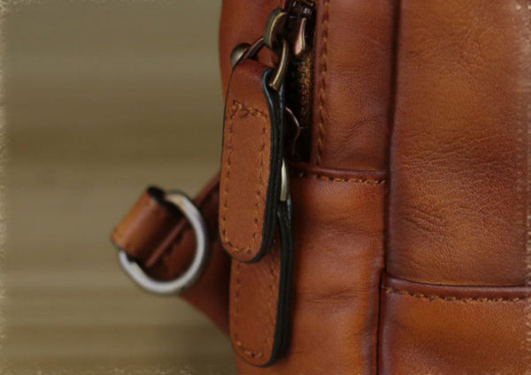 Vintage Leather Women's Sling Bag Purse Chest Bag For Women Durable