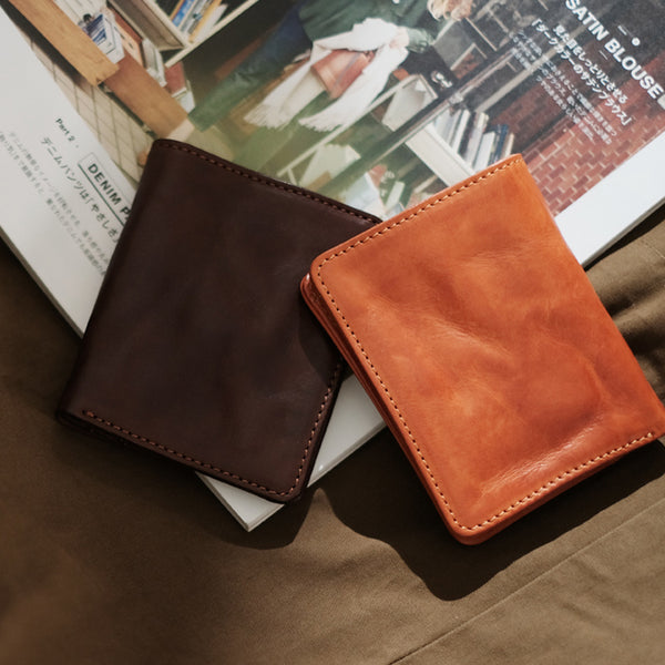 Vintage Ladies Credit Card Wallet Brown Short Leather Wallet For Women Accessories
