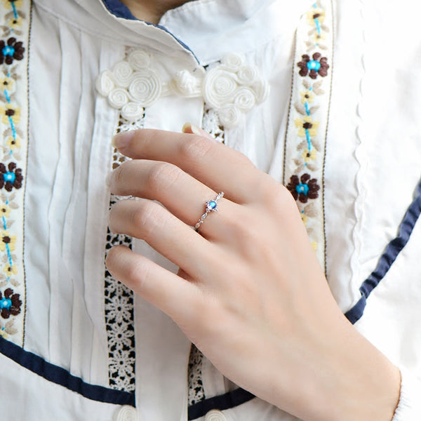 Vintage Moonstone Ring Silver Engage Ring June Birthstone Women adorable