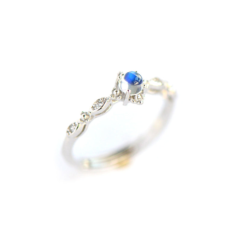 Vintage Moonstone Ring Silver Engage Ring June Birthstone Women beautiful