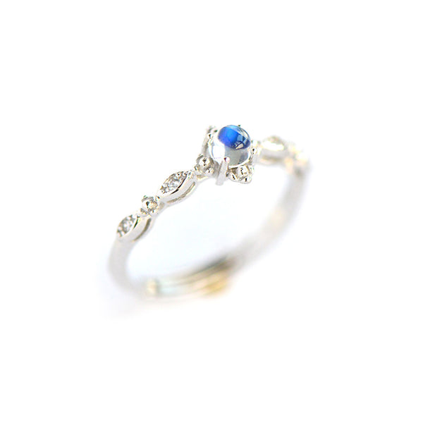 Vintage Moonstone Ring Silver Engage Ring June Birthstone Women beautiful