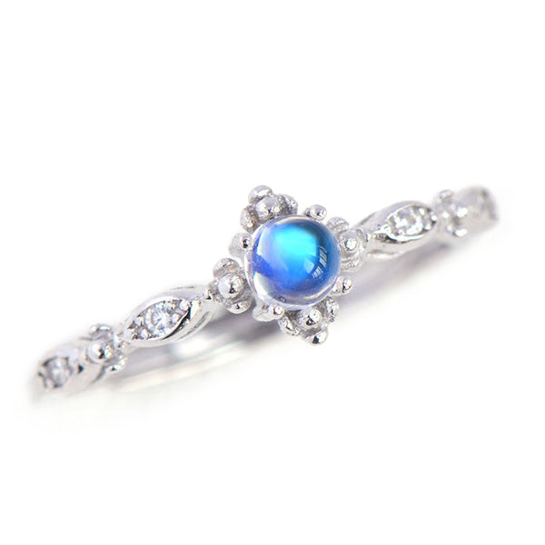 Vintage Moonstone Ring Silver Engage Ring June Birthstone Women