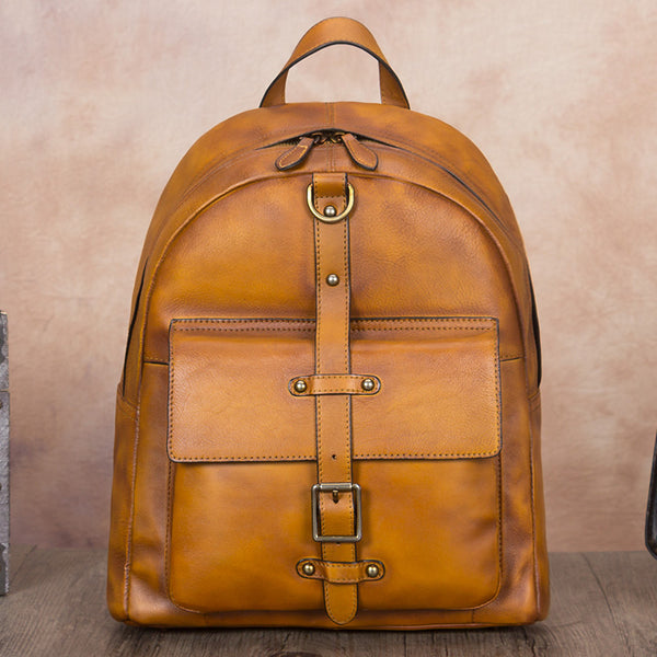 Vintage Style Ladies Leather Rucksack Backpack Purse for Women Beautiful