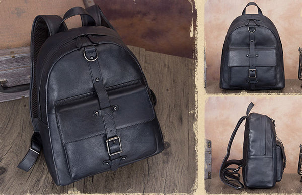 Vintage Style Ladies Leather Rucksack Backpack Purse for Women Durable