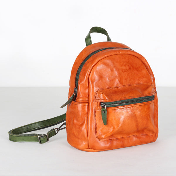 Vintage Style Ladies Mini Genuine Leather Backpack Purse Bookbag for Women Accessories