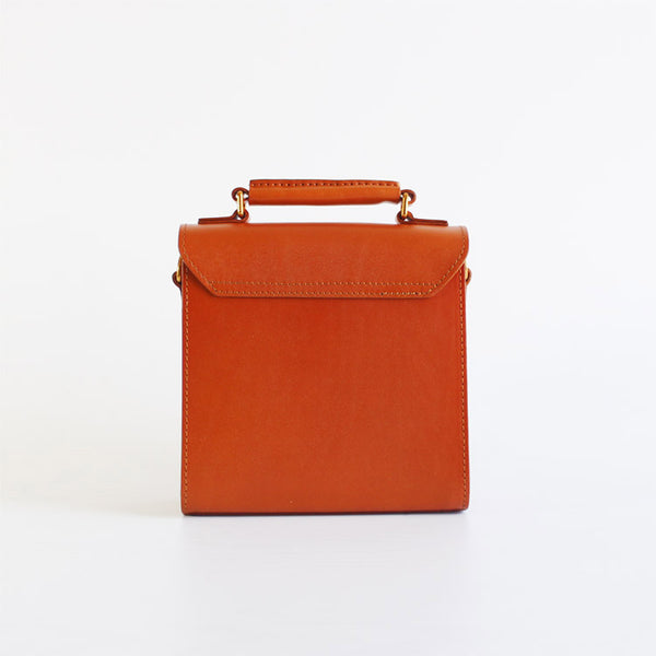Vintage Women Brown Leather Satchel Bag Crossbody Bags Shoulder Bag