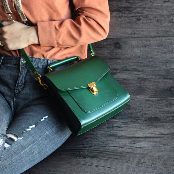 Vintage Women Brown Leather Satchel Bag Crossbody Bags Shoulder Bag cool