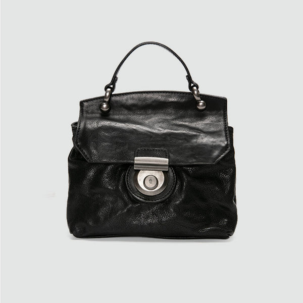 Vintage Women's Brown Leather Crossbody Satchel Purse