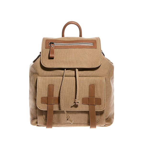 Vintage Women's Canvas Leather Travel Backpack Purse Rucksack for Women Accessories